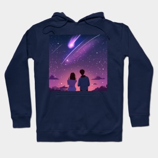 couple watching  a shooting star Hoodie